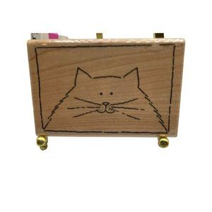 Rubber Cottage “Fat Cat” Wood Mounted Rubber Stamp New 2001 Medium New Crafts
